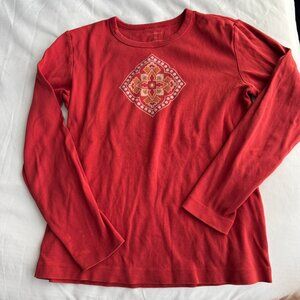 Sundance long sleeve scoop neck pullover, size small